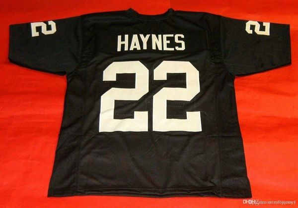 

retro #22 michael haynes custom jersey mike mens stitching s-5xl,6xl football jerseys running, Black;blue