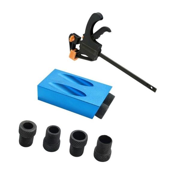 

oblique hole locator drill bit 14pcs/ 9pcs woodworking pocket hole jig kit angle drill guide set puncher diy carpentry tool