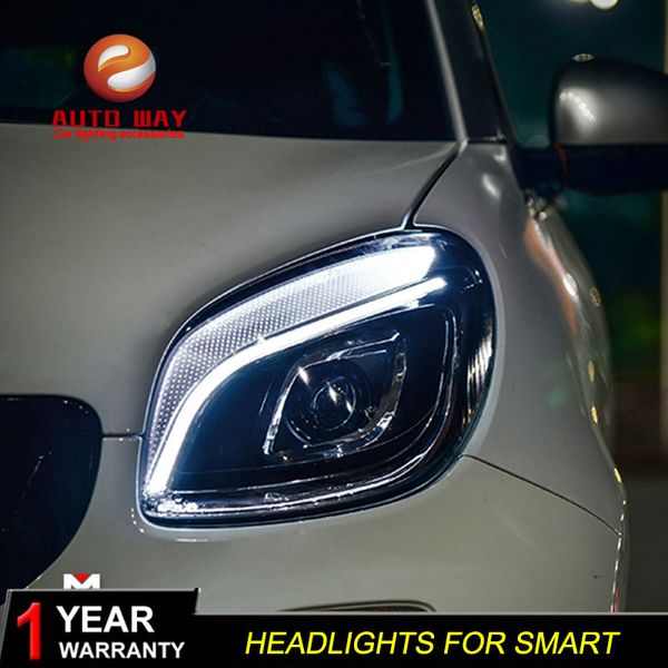 

car styling head lamp headlights case for smart headlights led smart drl case for 2015-2018 all led lens beam bi-xenon