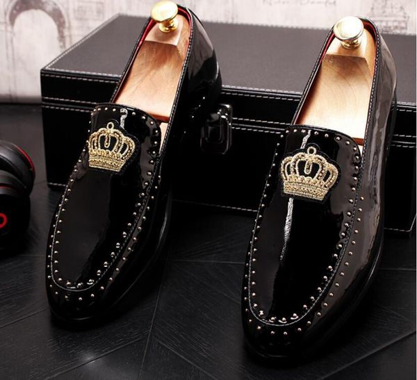 

luxury designer classics casual driving oxfords party flats shoe moccasins italian men wedding business loafers 38-44, Black