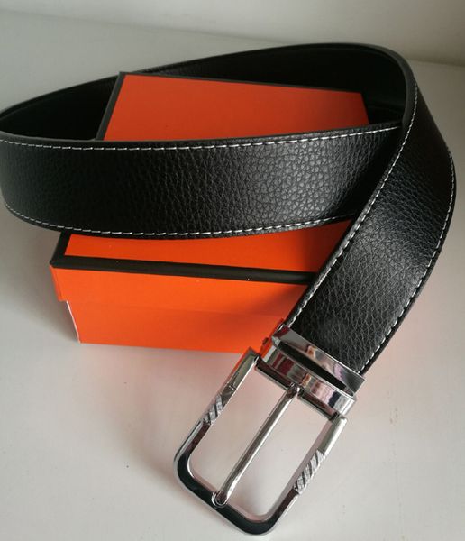 

Мода Мужчины конструктор Пояс Luxury Ceinture Smooth Золото Серебро Пряжка Pin кожаные ремни
