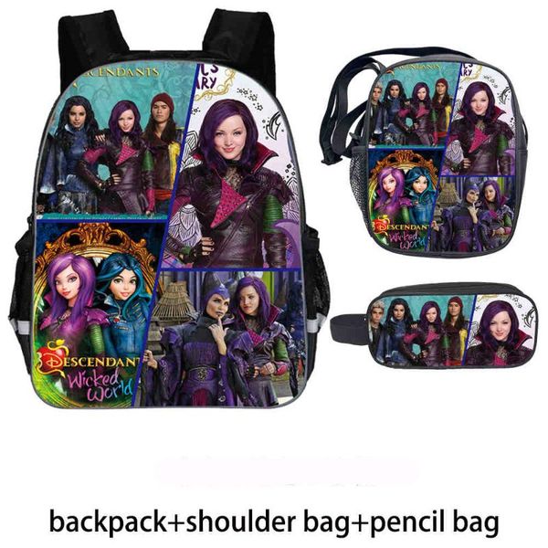 

16-дюймовый 3шт / set mal carlos эви jay школа сумка рюкзак дети combination учиться в россии женщины девушки школа рюкзак ежедневно mochila