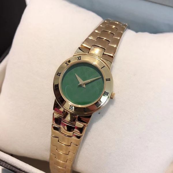 

new style quartz movement 26mm women watch sapphire crystal green dial female watch 18k gold band ing, Slivery;brown