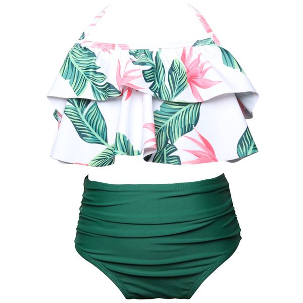 

bikini 2019 new girls fruit floral print ruffle two piece suit polka dot high waist swimwear vitality beachwear swimsuit s91424x