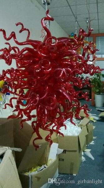 Dale Chihuly Style Red Lamp Chandelier Light Modern Art Decor Home Designed Hanging LED Lampadari su misura in Italia