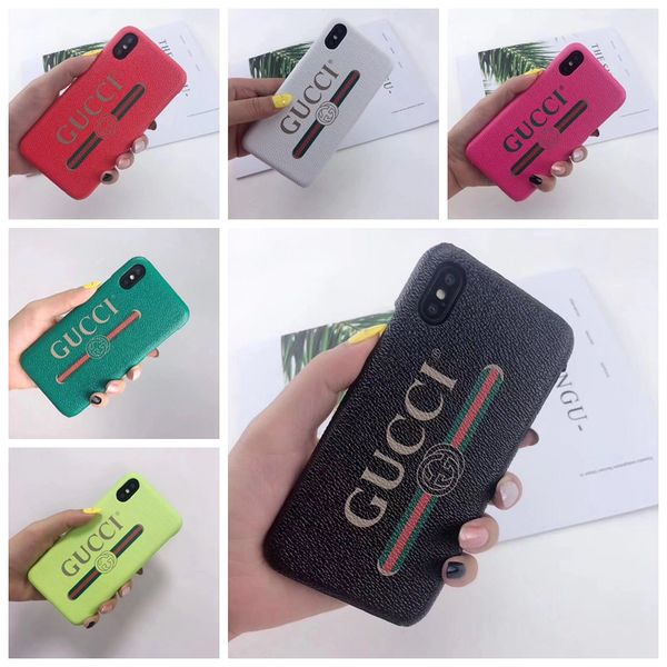 

19SS Марка Кожаный Чехол для Печати Кошки Мобильного Телефона для iphone X XS XR Xs Макс Тв