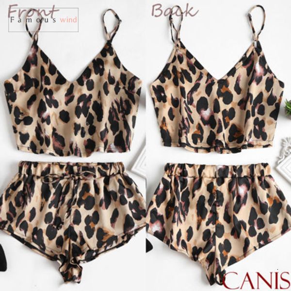 

женщины пижамы печати новый сексуальный спагетти ремень tank шорты leopard 2pcs lace babydoll ночное пижамы set, Black;red