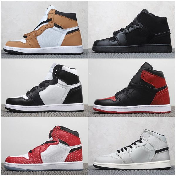 

jumpman 1 high og bred toe spider-man unc 1s 3 mens kids basketball shoes homage to home sports sneakers, Black