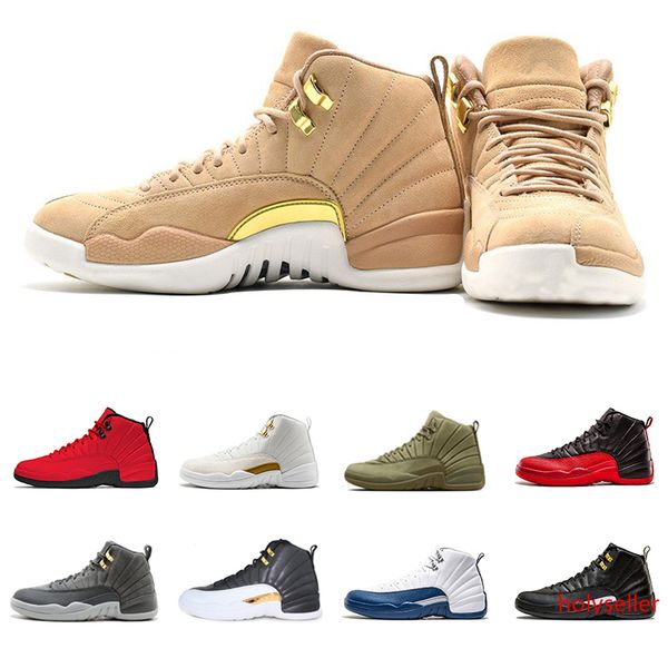 

man designer basketball shoes for men 12s international flight wings wool black white playoffs athletic sports mens shoe discount trainer
