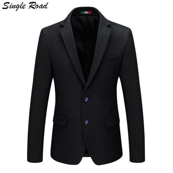 

single road 2019 woolen blazer solid color cotton men slim blazer jacket men's jackets for weddings formal dress jackets sr35, White;black