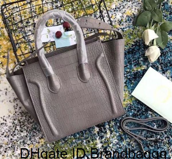 

2020 classic ladies trapeze tote handbag crocodile grain suede real cowhide leather shoulder bat bag purse bag boston handbag