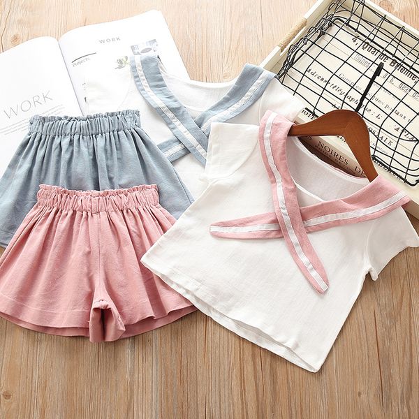 

kids girls clothing sets summer new style brand baby girls clothes short sleeve t-shirt+pant dress 2pcs children clothes suits, White