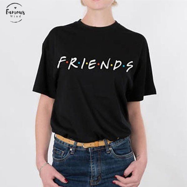 

new friends letter harajuku t shirt women tshirt casual funny femal t short shirts for lady tee hipster fashion woman clothing, White