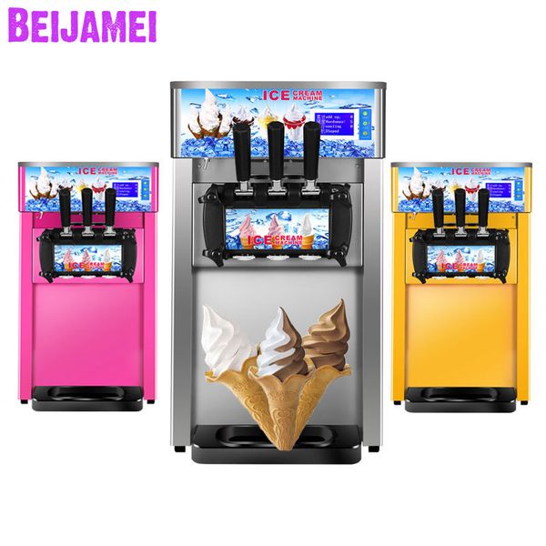 

beijamei 2019 soft мороженое машина r22 3 flavor мороженного коммерческий йогурт мороженое делая машину
