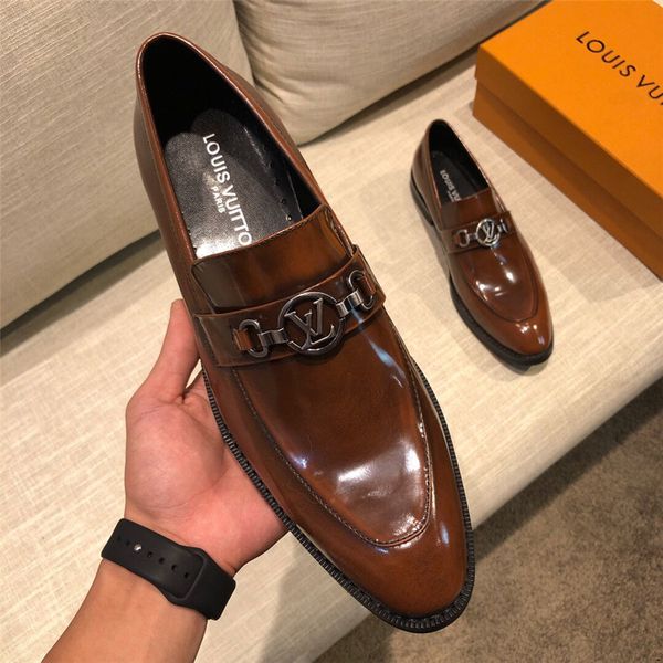 

2019 italian men shoes casual fashion luxury dress shoes men office loafers man casual leather wedding shoes 45, Black