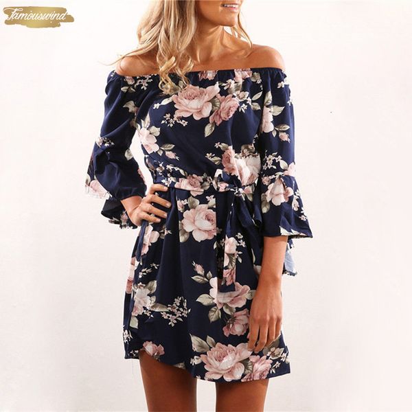 

summer dress women short floral print chiffon dress boho style shoulder party beach vestidos designer clothes, Black;gray