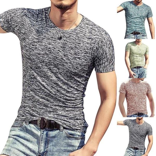 

men summer t-shirts o-neck slim fit short sleeve t-shirt tees mens casual clothing korean male gym fitness t-shirt, White;black