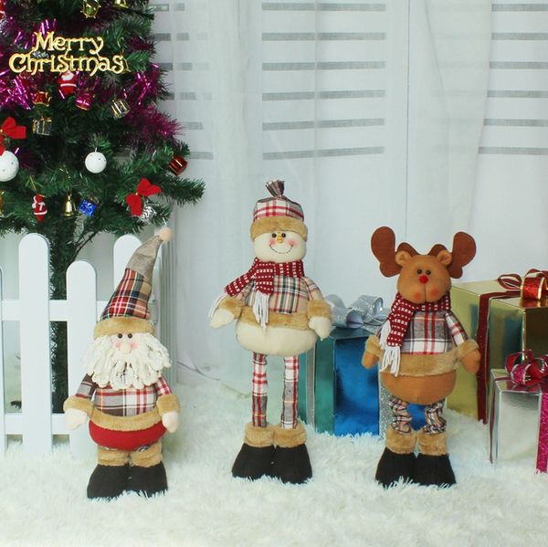 

standing large retractable santa claus/snowman/reindeer figurine christmas tree ornaments kids christmas gifts christmas decorations