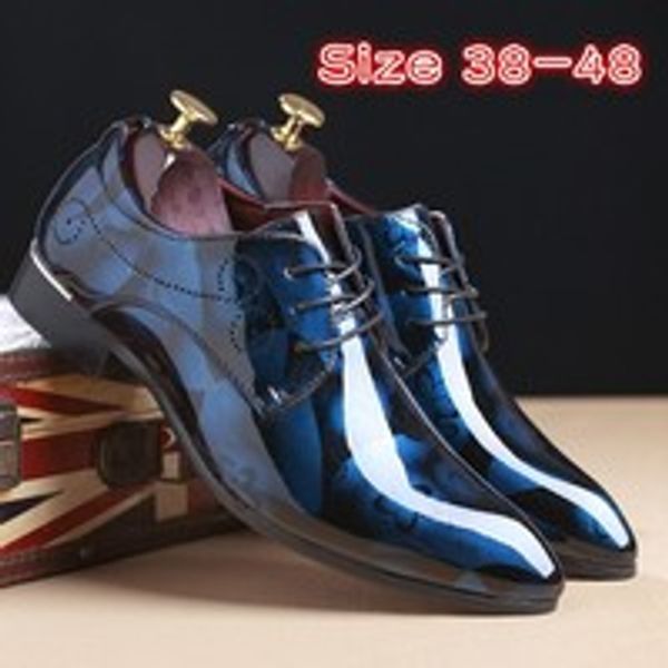 

sycatree plus szie fashion men's dress leather shoes male flat shoes low men oxford size 37-48 luxury business, Black