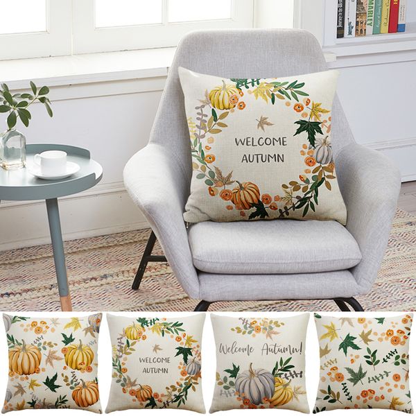 

didihou 45x45cm pillows cover happy fall thanksgiving day soft linen pillow case christmas decoration cushion cover home decor