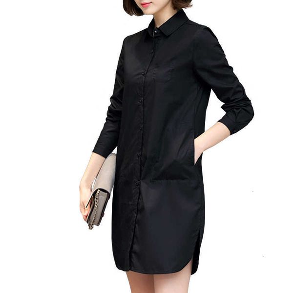 

long dress womens clothes autumn shirt dress women korean style ladies short dress a line loose casual plus size women clothing, Black;gray