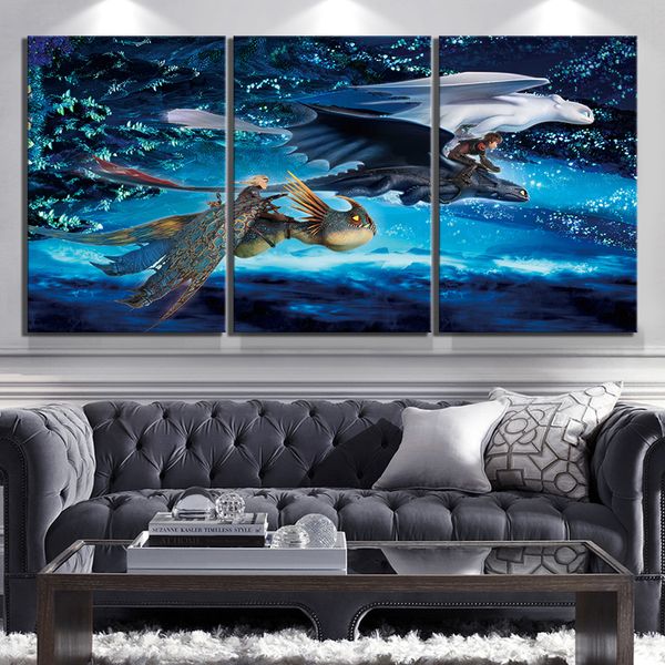 

3 шт. Как приручить дракона 3 картина мультфильм плакат фильма дракон беззубый кар