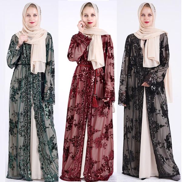 

ramadan eid mubarak dubai kaftan abaya kimono hijab muslim dress oman turkish islamic clothing abayas for women djellaba femme, Red