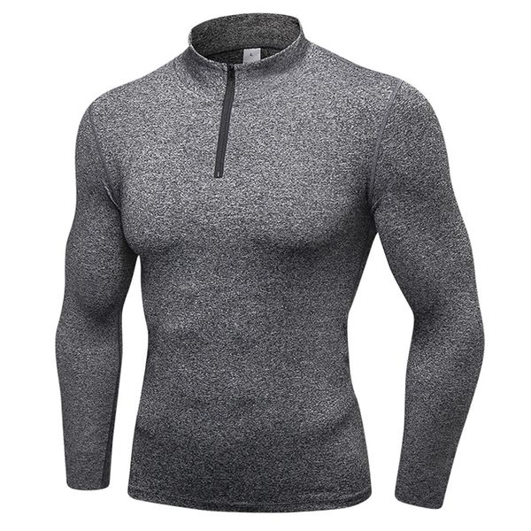 

dry fit compression shirt men rashgard fitness long sleeves running shirt men gym t football jersey sportswear sport tight, Black;blue