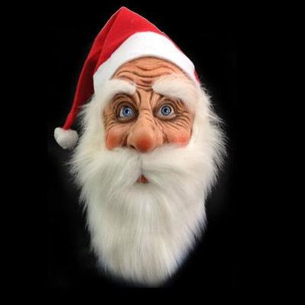 

santa claus latex mask merry christmas outdoor ornament cute santa claus costume masquerade wig beard dress up xmas party
