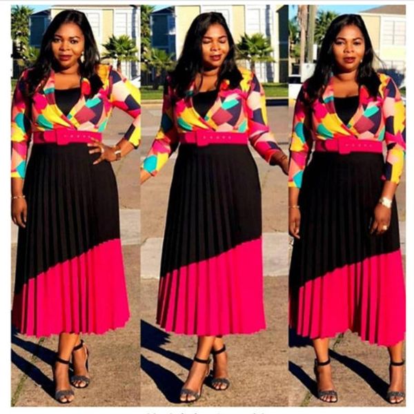 

2020 платье африканский платье для женщин весна осень зима с длинными рукавами dashiki новая мода lady базен африканская одежда, Red