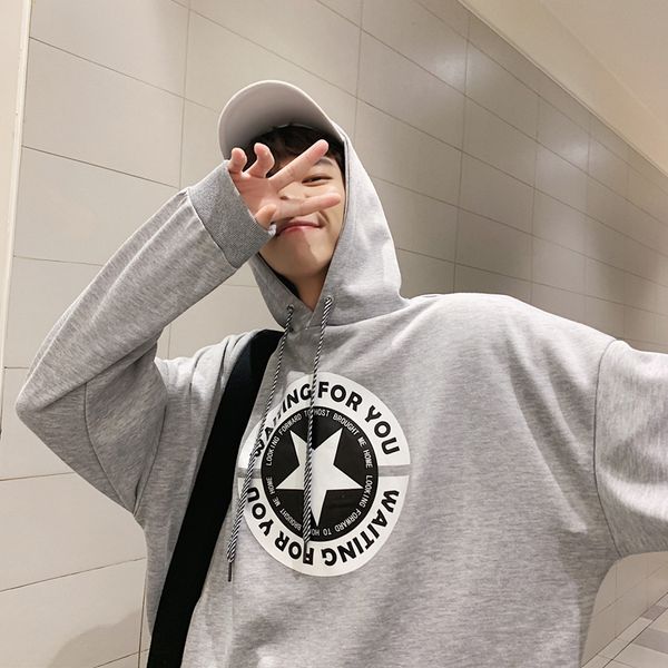 

мужская толстовка с капюшоном 2019 года. свободная уличная одежда, Black