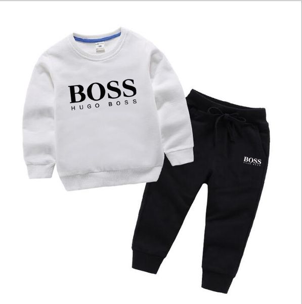 

brand baby boy clothing suits autumn casual baby girl clothes sets children suit sweatshirts+sports pants spring kids set, White