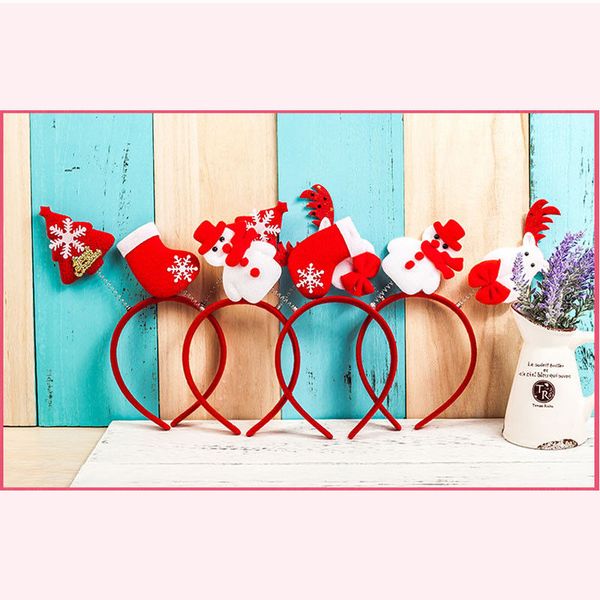 

2018 christmas cartoon women girl hair band headband reindeer snowman xmas party holiday accessories