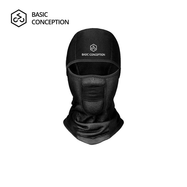 

winter sports hood warm high-elastic professional fleece windproof dustproof waterproof breathable composite fabric, Black