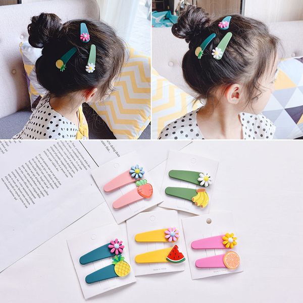 

korean cute fruit vegetable hairpin bee candy sweet daisy flower hairpin clip bangs hair accessories clips hairwear barrettes jewelry set, Golden;silver