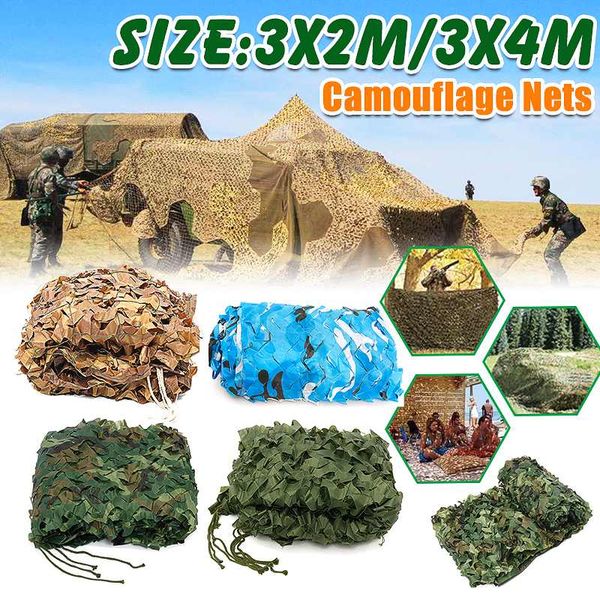 

2x3m / 3x4m hunting camouflage nets woodland army camo netting camping sun sheltertent shade sun shelter