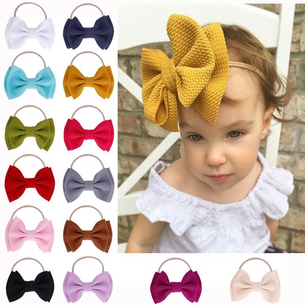 Baby Hair Accessories Infant Kids Nylon Rope With Big Bow Tie
