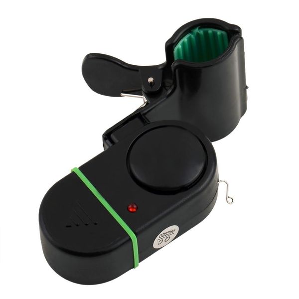 

black sound-light alarm device fishing rod pole electronic bite fish alarm bell with led light newest