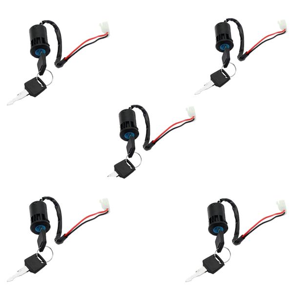 

5 pieces 2 wire ignition key switch w/ 10 keys for scooter dirt bike
