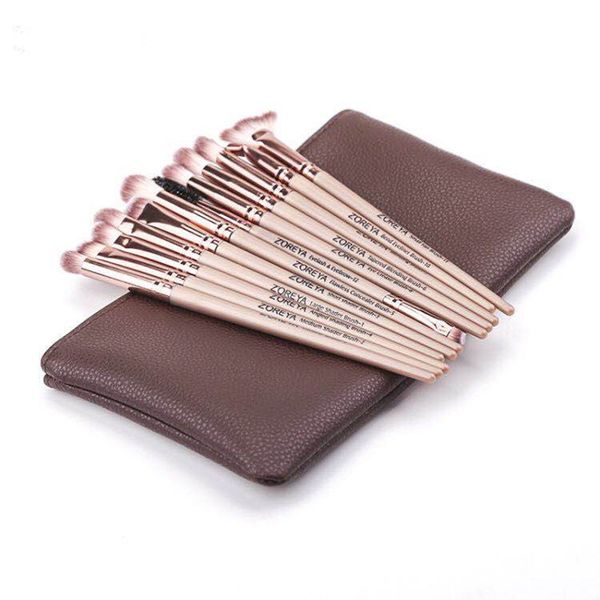 

12 шт макияж глаз blending brush наборы высокого качества щетки брови / тени для век с двойной головкой щетки для ресницы kit