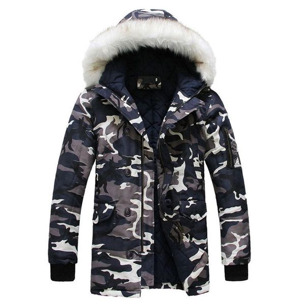 

new camouflage down parkas jackets men 's parka hooded coat male fur collar parkas winter jacket men military down overcoat elastic, Black;brown