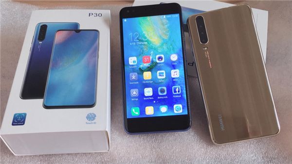 

huawei p30 smartphone phones 5.5 inch 3d android 8.1 mtk6580a quad core cell phone dual sim show 4gb ram 64gb rom 3800mah fake 4g lte dhl