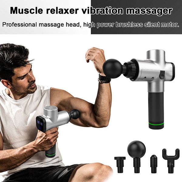 

massage gun touch screen rechargeable muscle stimulator deep tissue massager device body relaxation building shaping pain relief