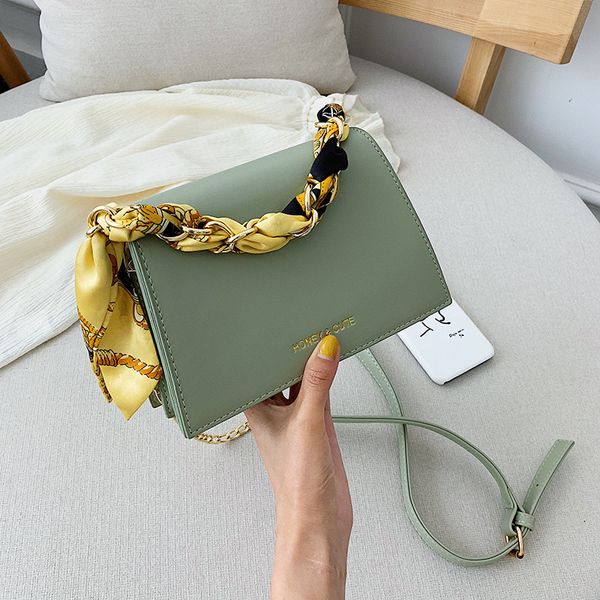 

silk scarf mini bag women's 2020 new style messenger bag shoulder fashion handbag square sling