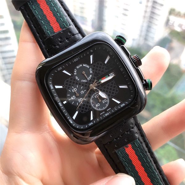 

все циферблаты работают секундомер роскошные мужские часы с календарем кожаный ремешок топ бренд кварцевые модные наручные часы для мужчин п, Slivery;brown