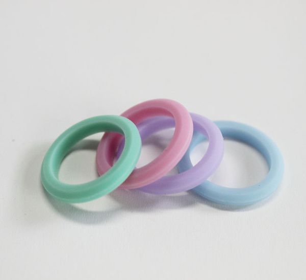 

2019 new mix color rubber silicone ring colorful wedding ring wide 3mm simple fashion multicolor comfortable design for men and women, Silver