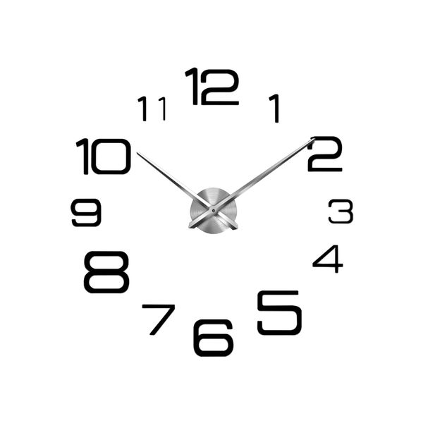 

large diy wall clock 3d acrylic mirror numbers stickers parts kit decoration