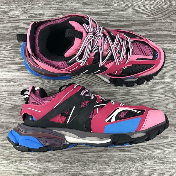 

paris track 3.0 tess men women triple s comfort casual shoes clunky sneaker blue pink white fashion luxury designer dad shoe chaussures, Black