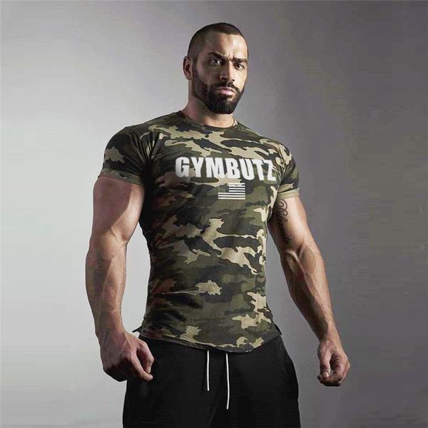 

2020 camo sport t shirt men gym shirt fitness sports tshirt quick dry fit running t-shirt men bodybuilding fitness tees, Black;blue