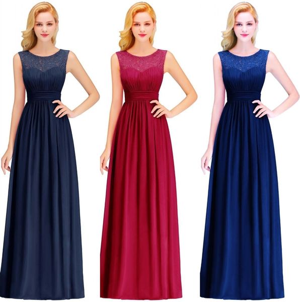 

new arrival blush pink navy chiffon blue bridesmaid dresses burgundy lace floor length beach garden maid of honor gowns, White;pink